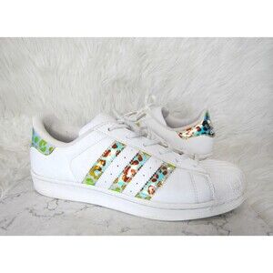 Adidas Superstar Iridescent Cheetah Print Shell Top Sneakers White BB9253 Size 7